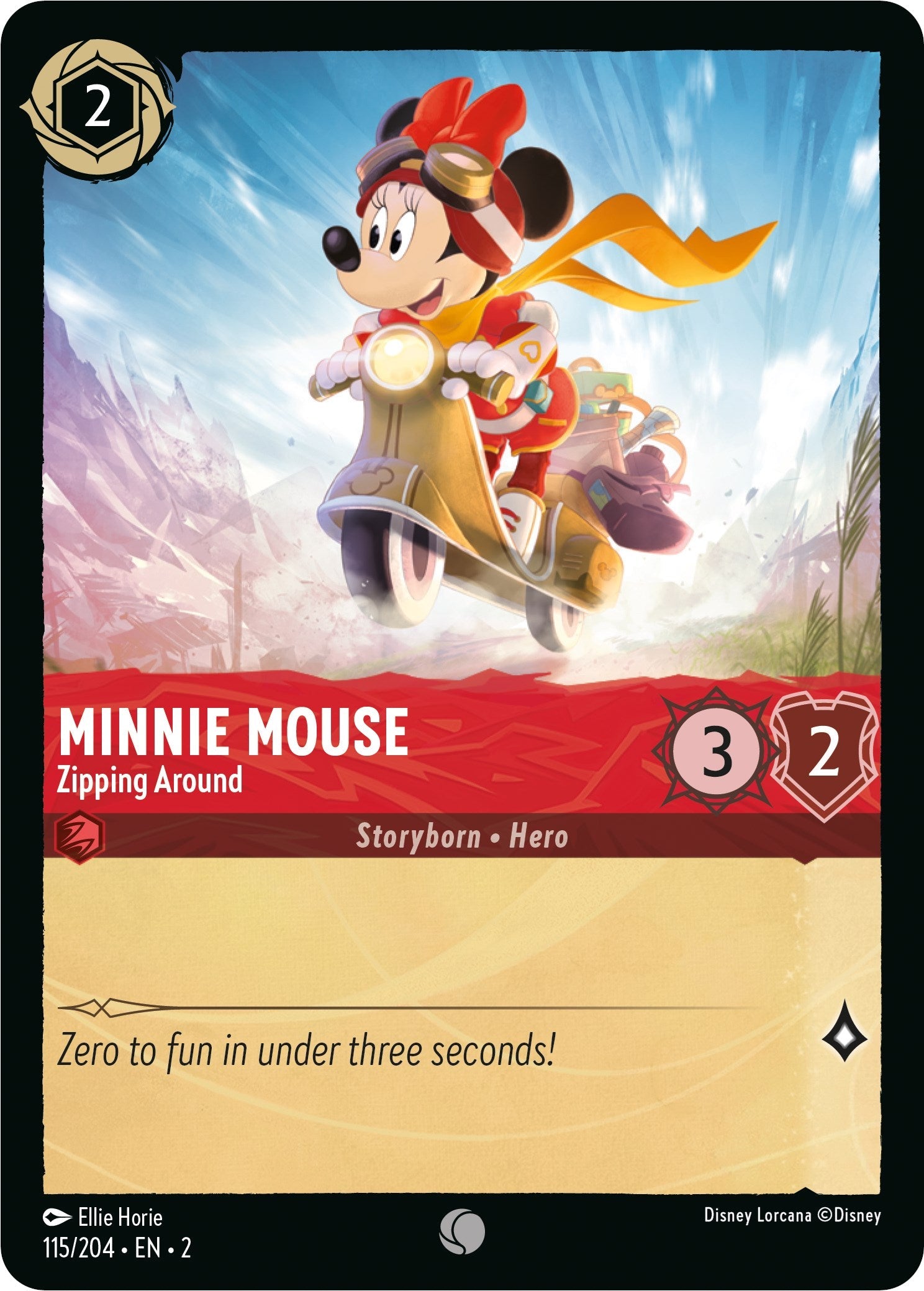 Minnie Mouse - Zipping Around (115/204) - Rise of the Floodborn  [Common]