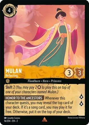 Mulan - Reflecting (16/204) - Rise of the Floodborn Cold Foil [Rare]