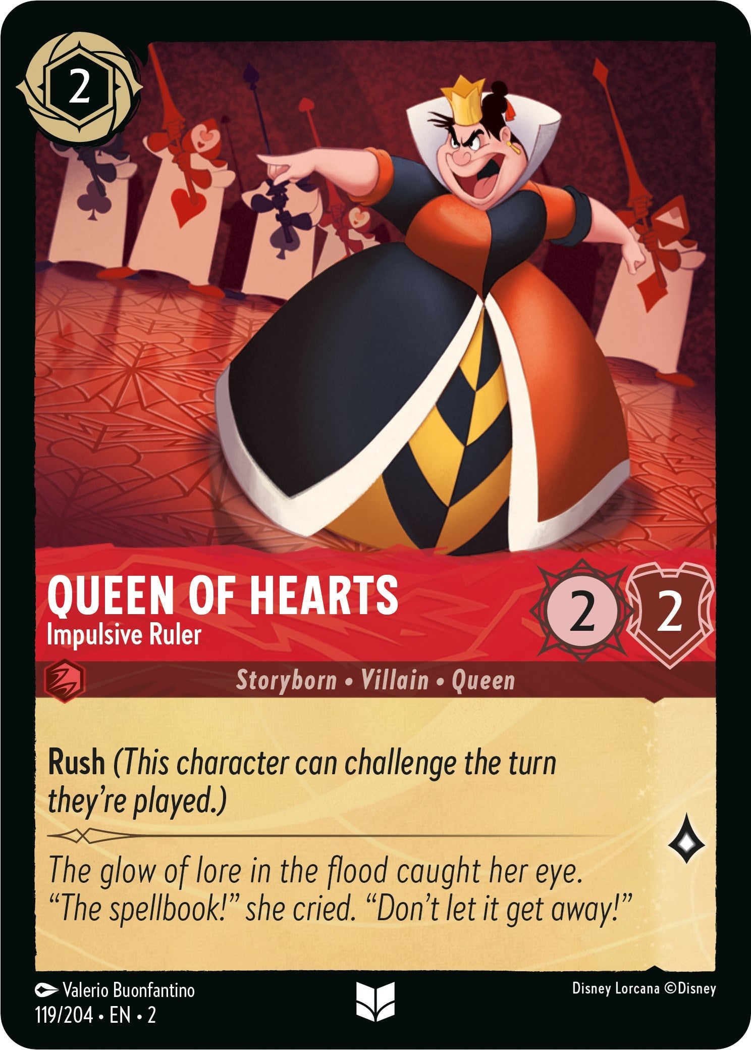 Queen of Hearts - Impulsive Ruler (119/204) - Rise of the Floodborn  [Uncommon]