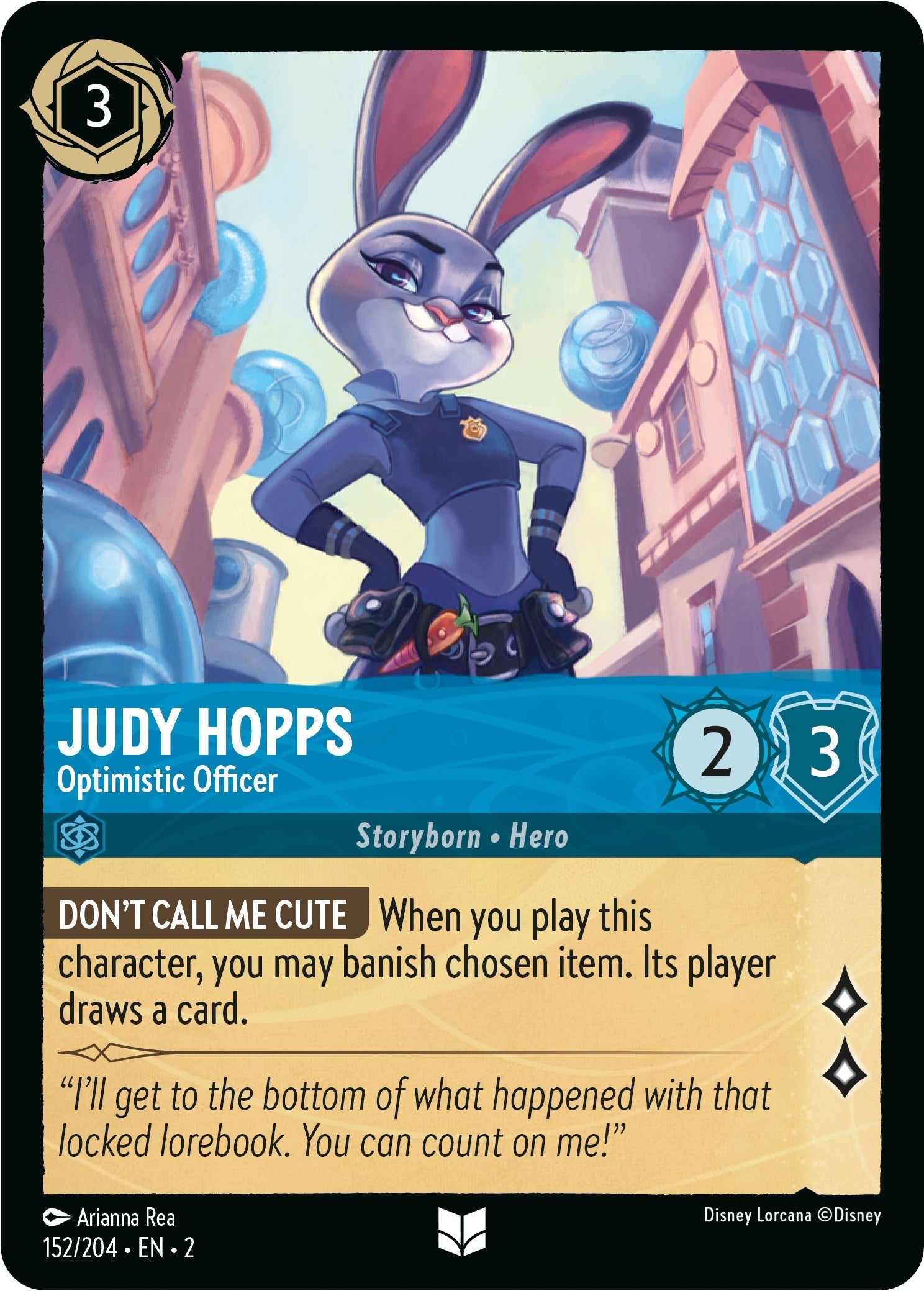 Judy Hopps - Optimistic Officer (152/204) - Rise of the Floodborn  [Uncommon]