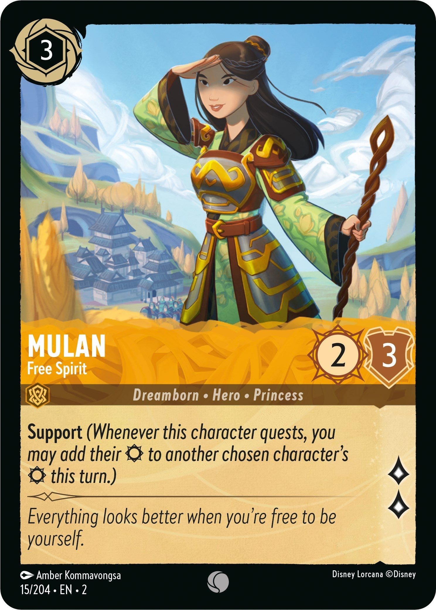 Mulan - Free Spirit (15/204) - Rise of the Floodborn  [Common]