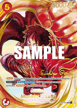 Monkey.D.Luffy (012) (Alternate Art) (Gold-Stamped Signature) (ST01-012) - Awakening of the New Era Foil [Super Rare]