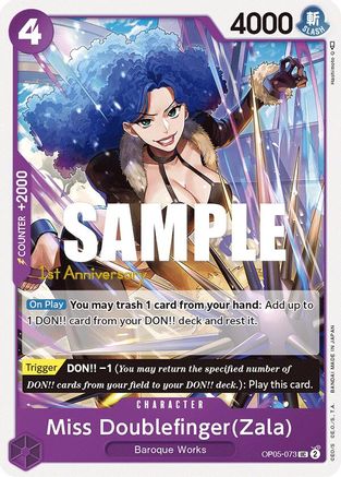 Miss Doublefinger(Zala) (OP05-073) - Awakening of the New Era: 1st Anniversary Tournament Cards  [Uncommon]