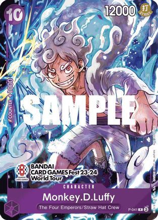 Monkey.D.Luffy (041) (BANDAI CARD GAMES Fest 23-24 World Tour) (P-041) - One Piece Promotion Cards Foil [Promo]