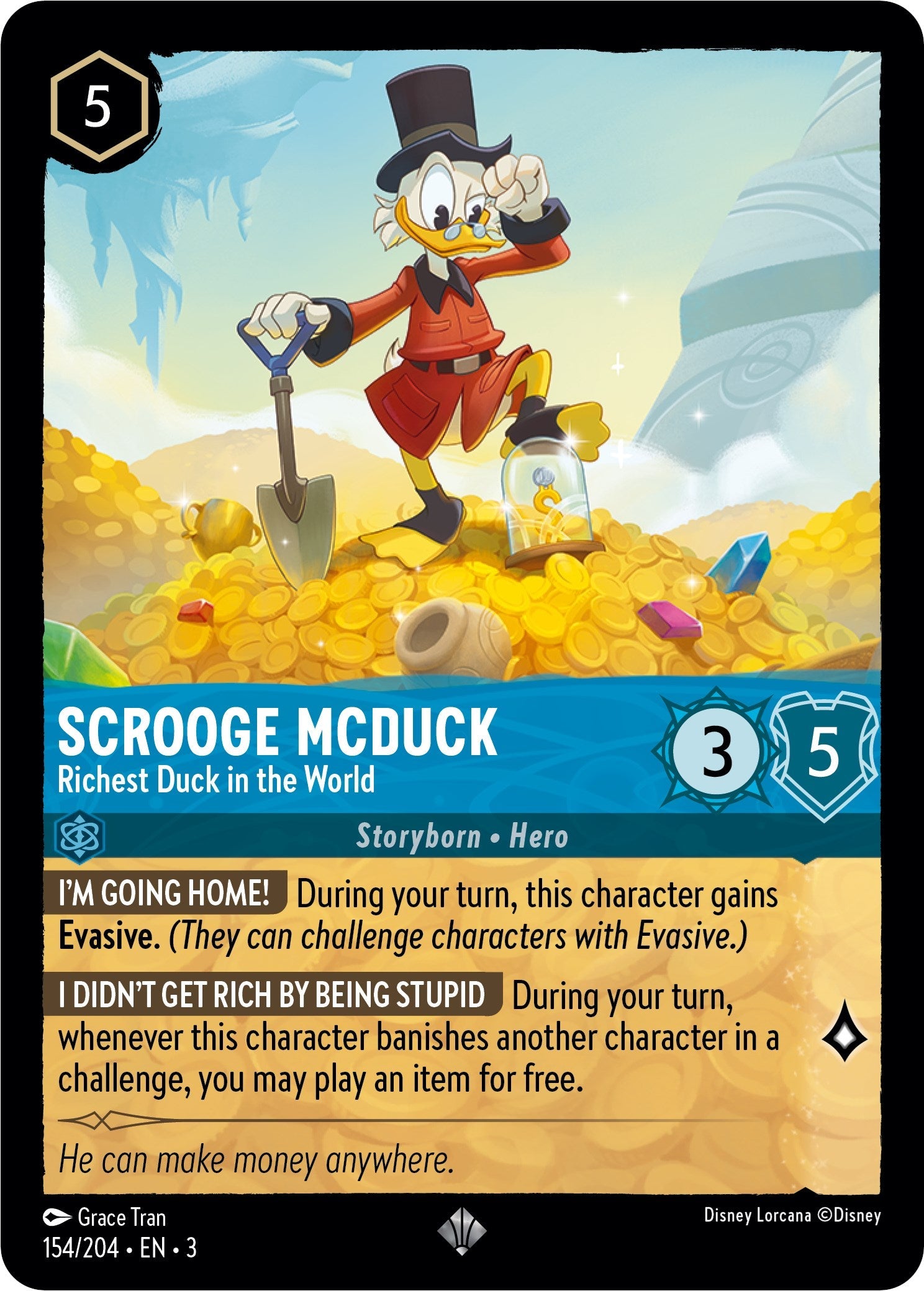 Scrooge McDuck - Richest Duck in the World (154/204) - Into the Inklands  [Super Rare]