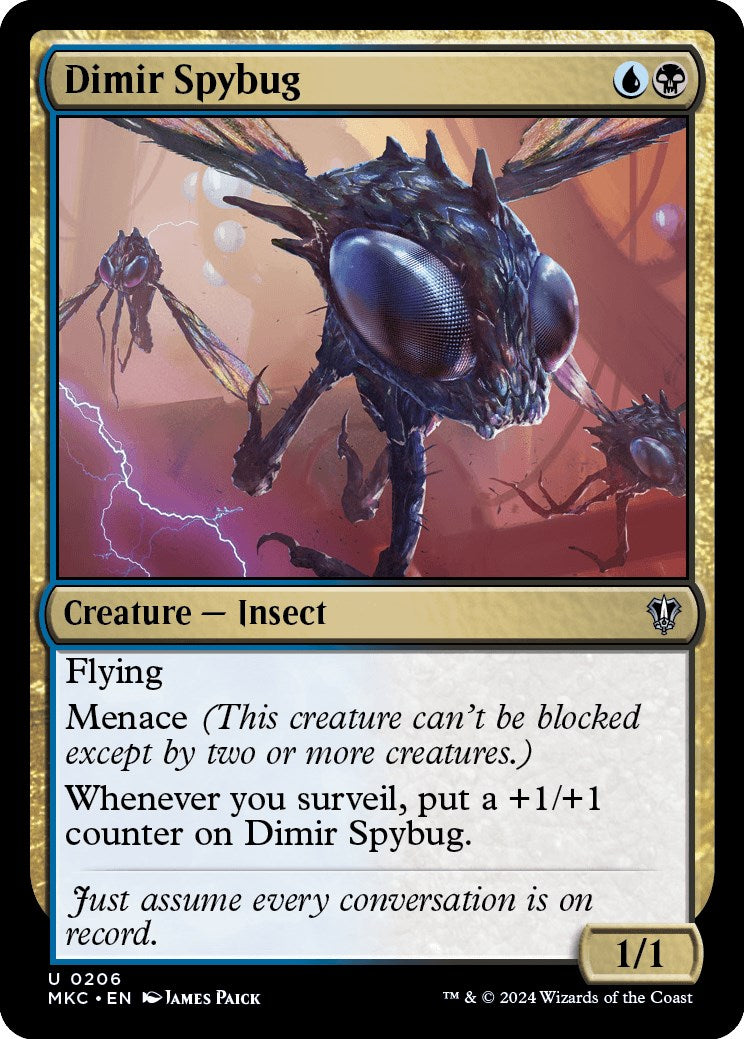 Dimir Spybug (MKC-206) - Murders at Karlov Manor Commander [Uncommon]