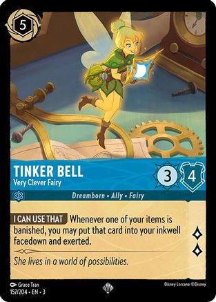 Tinker Bell - Very Clever Fairy (157/204) - Into the Inklands  [Super Rare]