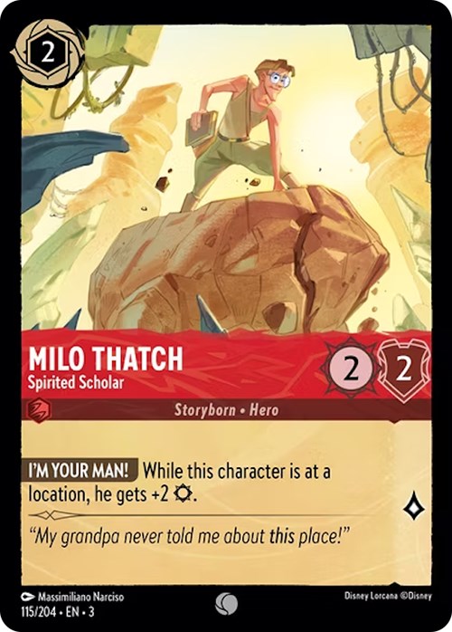 Milo Thatch - Spirited Scholar (115/204) - Into the Inklands  [Common]