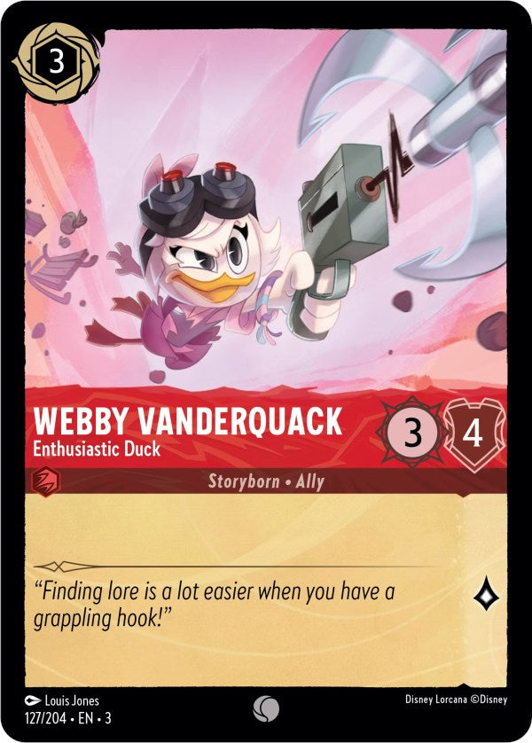 Webby Vanderquack - Enthusiastic Duck (127/204) - Into the Inklands  [Common]