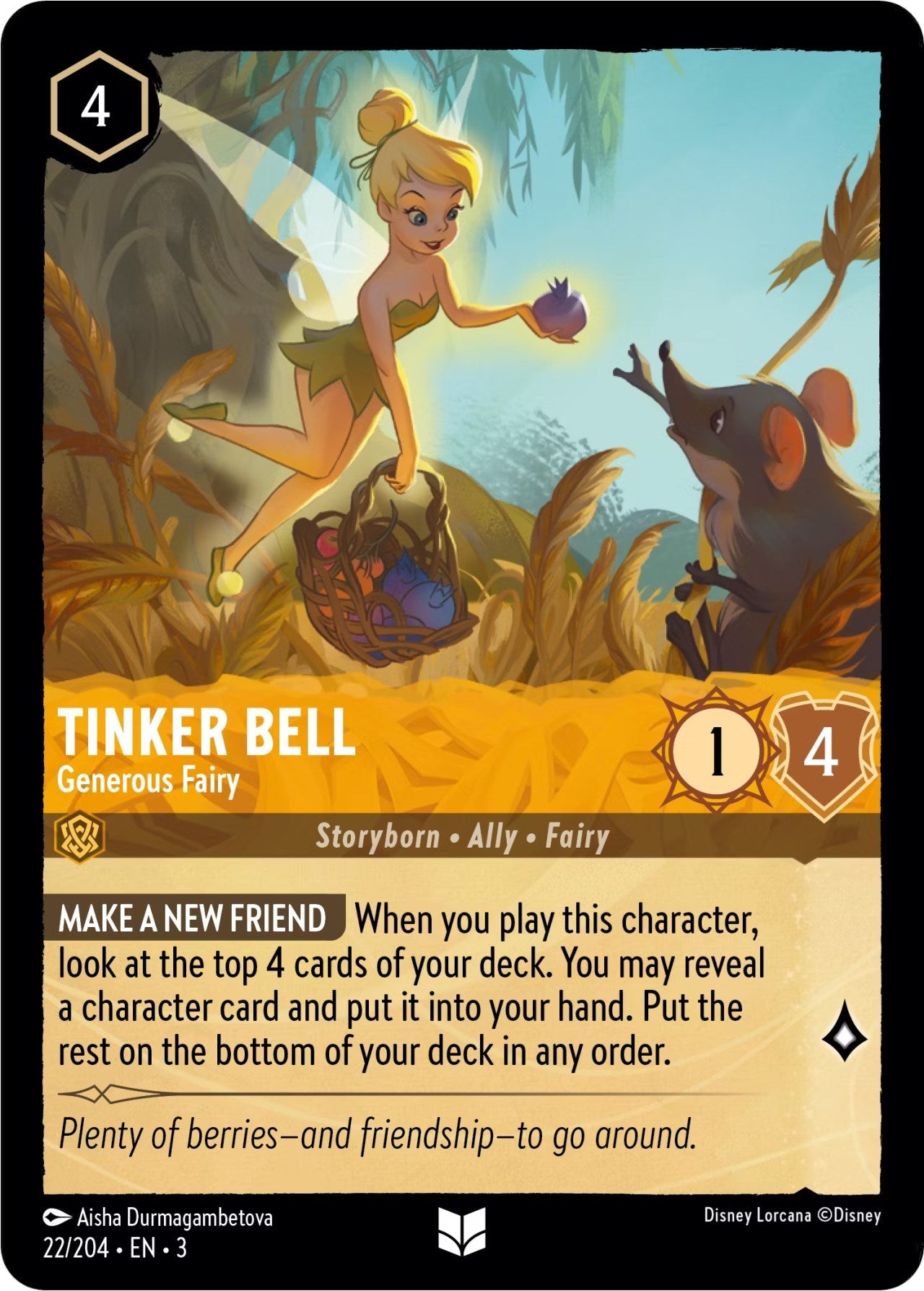 Tinker Bell - Generous Fairy (22/204) - Into the Inklands  [Uncommon]