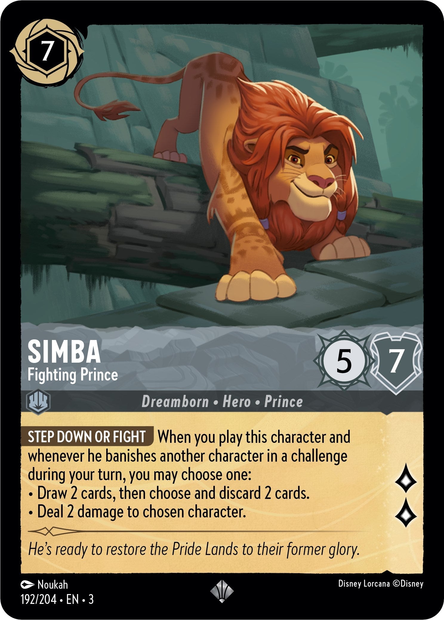 Simba - Fighting Prince (192/204) - Into the Inklands  [Super Rare]