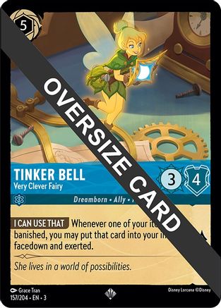 Tinker Bell - Very Clever Fairy (Oversized) (157/204) - Into the Inklands Cold Foil [Super Rare]