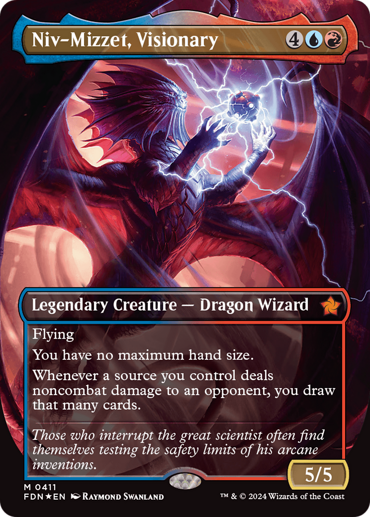 Niv-Mizzet, Visionary (FDN-411) - Foundations (Borderless) Foil [Mythic]