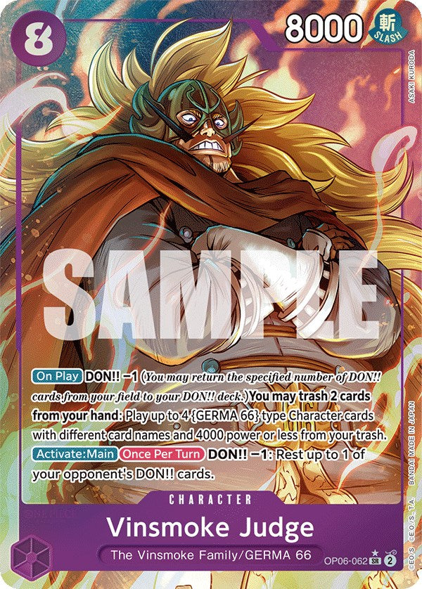 Vinsmoke Judge (Alternate Art) (OP06-062) - Wings of the Captain Foil [Super Rare]