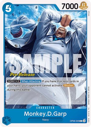 Monkey.D.Garp (OP06-055) - Wings of the Captain Pre-Release Cards  [Common]