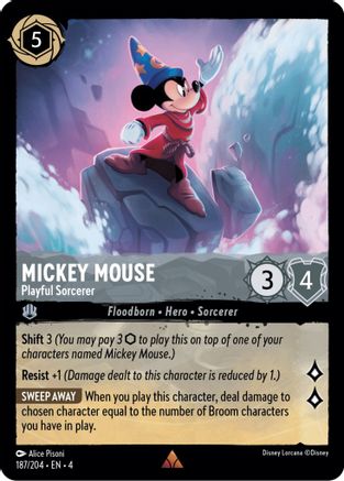 Mickey Mouse - Playful Sorcerer (187/204) - Ursulas Return  [Rare]