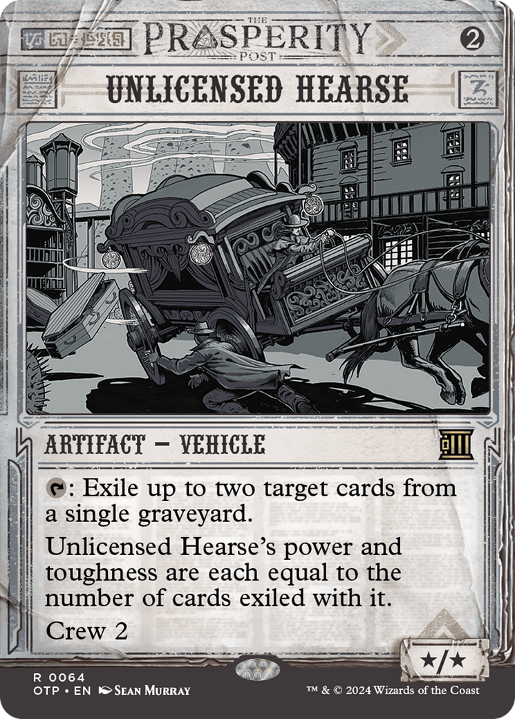 Unlicensed Hearse (OTP-064) - Breaking News: (Showcase) (Borderless) Foil [Rare]