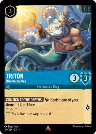 Triton - Discerning King (159/204) - Ursulas Return Cold Foil [Rare]