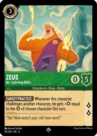 Zeus - Mr. Lightning Bolts (92/204) - Ursulas Return Cold Foil [Super Rare]