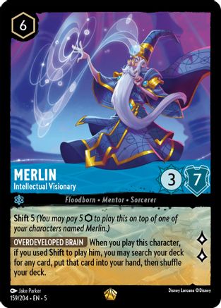 Merlin - Intellectual Visionary (159/204) - Shimmering Skies Cold Foil [Legendary]