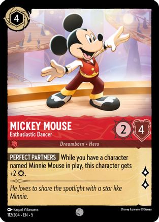 Mickey Mouse - Enthusiastic Dancer (112/204) - Shimmering Skies Cold Foil [Common]