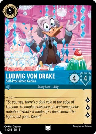 Ludwig Von Drake - Self-Proclaimed Genius (151/204) - Shimmering Skies  [Uncommon]