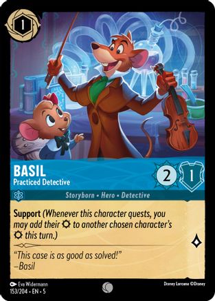 Basil - Practiced Detective (153/204) - Shimmering Skies Cold Foil [Common]