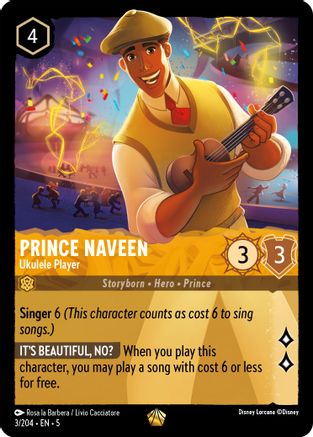 Prince Naveen - Ukulele Player (3/204) - Shimmering Skies Cold Foil [Legendary]