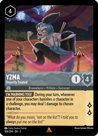 Yzma - Unjustly Treated (184/204) - Shimmering Skies Cold Foil [Rare]