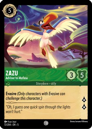 Zazu - Advisor to Mufasa (72/204) - Shimmering Skies  [Common]