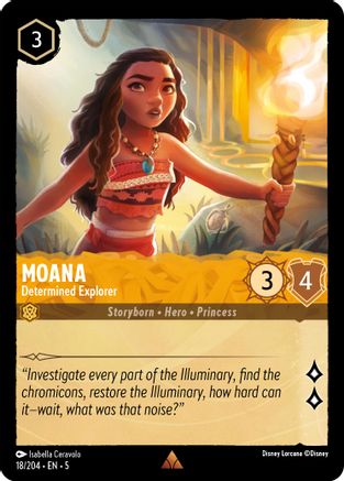 Moana - Determined Explorer (18/204) - Shimmering Skies Cold Foil [Rare]