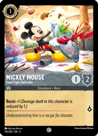 Mickey Mouse - Food Fight Defender (176/204) - Shimmering Skies Cold Foil [Common]