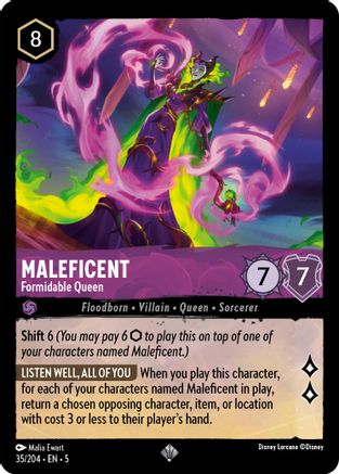 Maleficent - Formidable Queen (35/204) - Shimmering Skies Cold Foil [Super Rare]