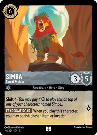 Simba - Son of Mufasa (192/204) - Shimmering Skies  [Uncommon]