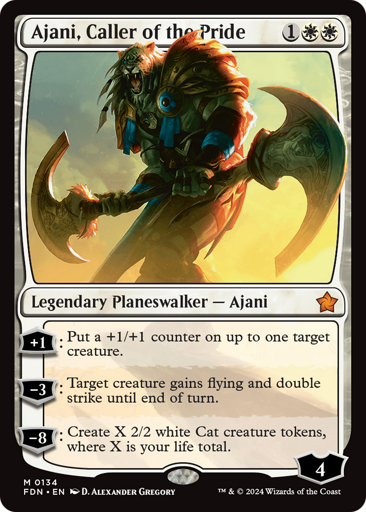 Ajani, Caller of the Pride (FDN-134) - Foundations Foil [Mythic]