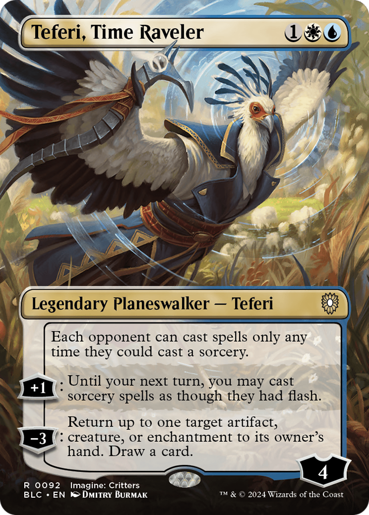 Teferi, Time Raveler (BLC-092) - Bloomburrow Commander (Borderless) [Rare]