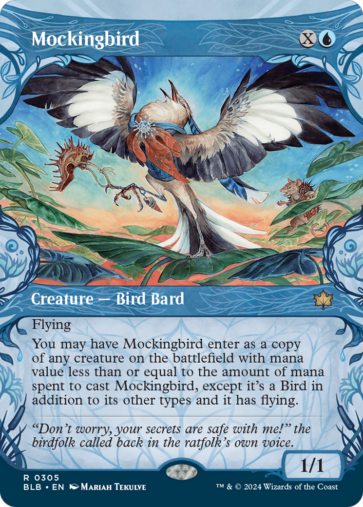 Mockingbird (BLB-305) - Bloomburrow: (Showcase) Foil [Rare]