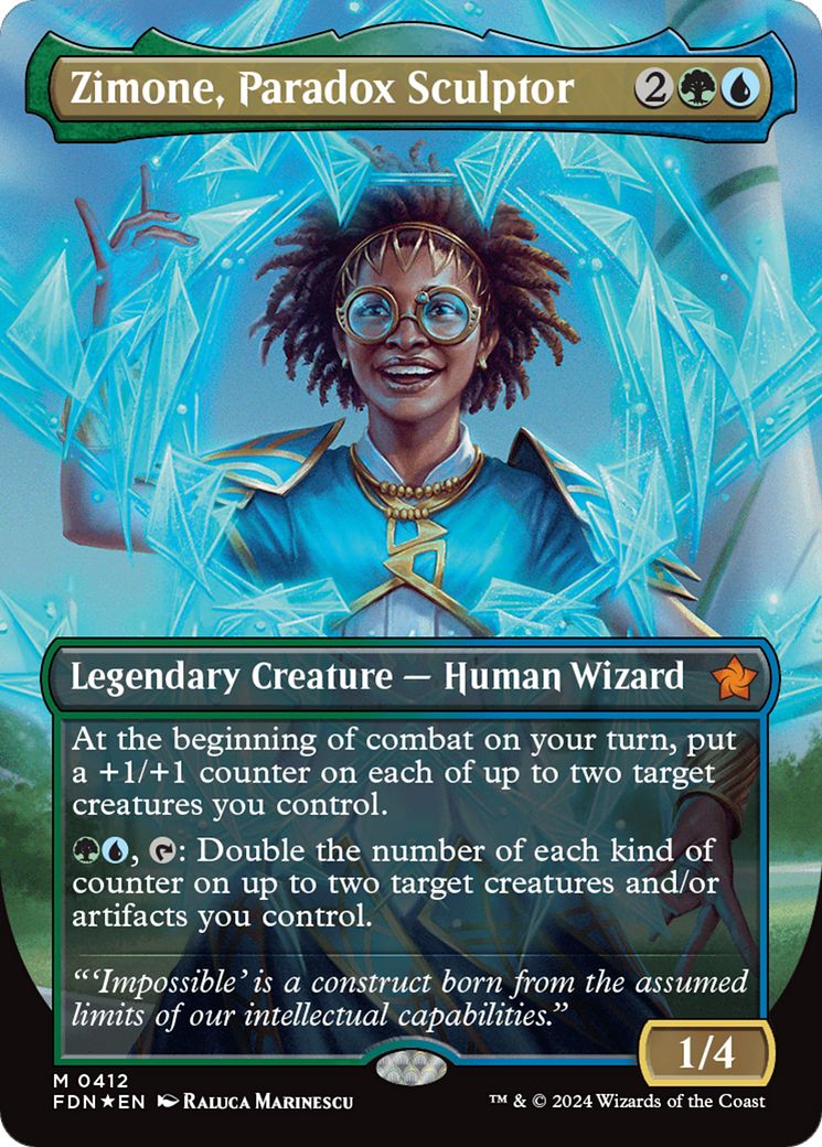 Zimone, Paradox Sculptor (FDN-412) - Foundations (Borderless) Foil [Mythic]