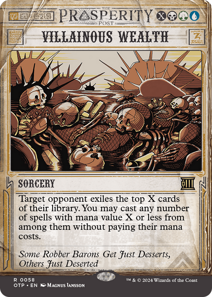 Villainous Wealth (OTP-058) - Breaking News: (Showcase) (Borderless) Foil [Rare]