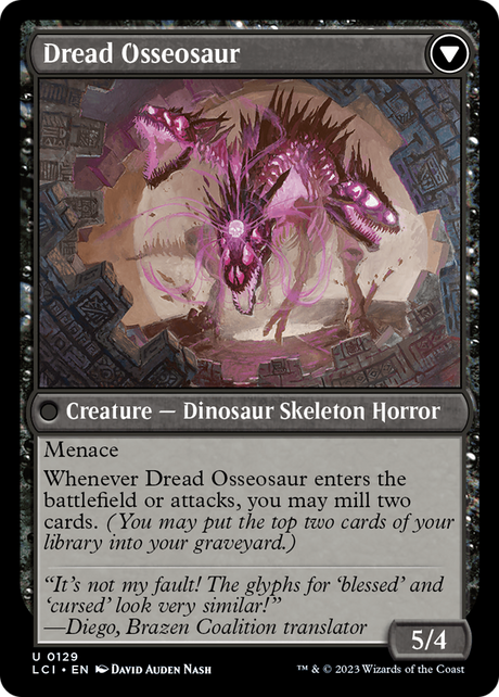 Visage of Dread // Dread Osseosaur (LCI-129) - The Lost Caverns of Ixalan [Uncommon]