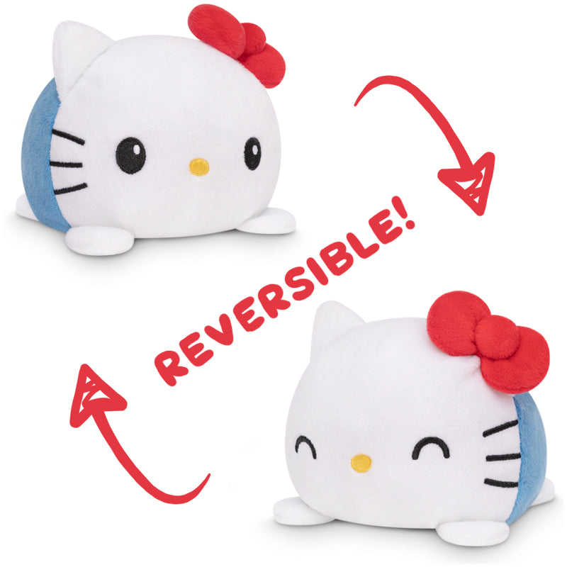 Reversible Sanrio Hello Kitty Plushie (Happy + Happy / White & Blue)