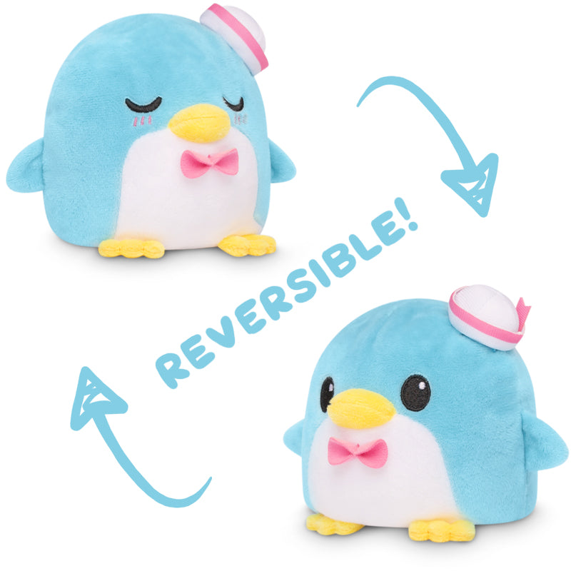 Reversible Sanrio Tuxedo Sam Plushie (Happy + Shy / Light Blue)