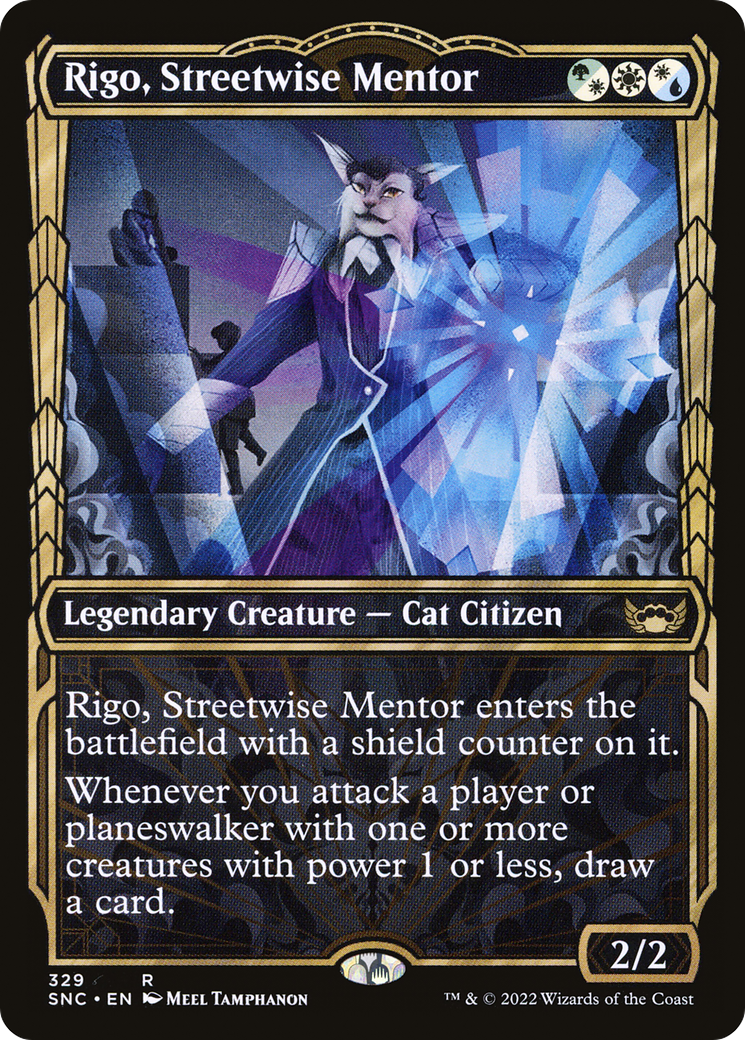 Rigo, Streetwise Mentor (SNC-329) - Streets of New Capenna: (Showcase) Foil [Rare]