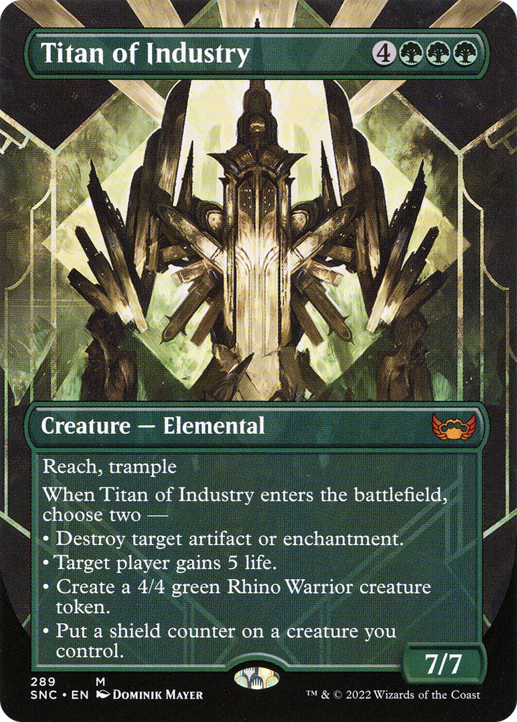 Titan of Industry (SNC-289) - Streets of New Capenna (Borderless) Foil [Mythic]