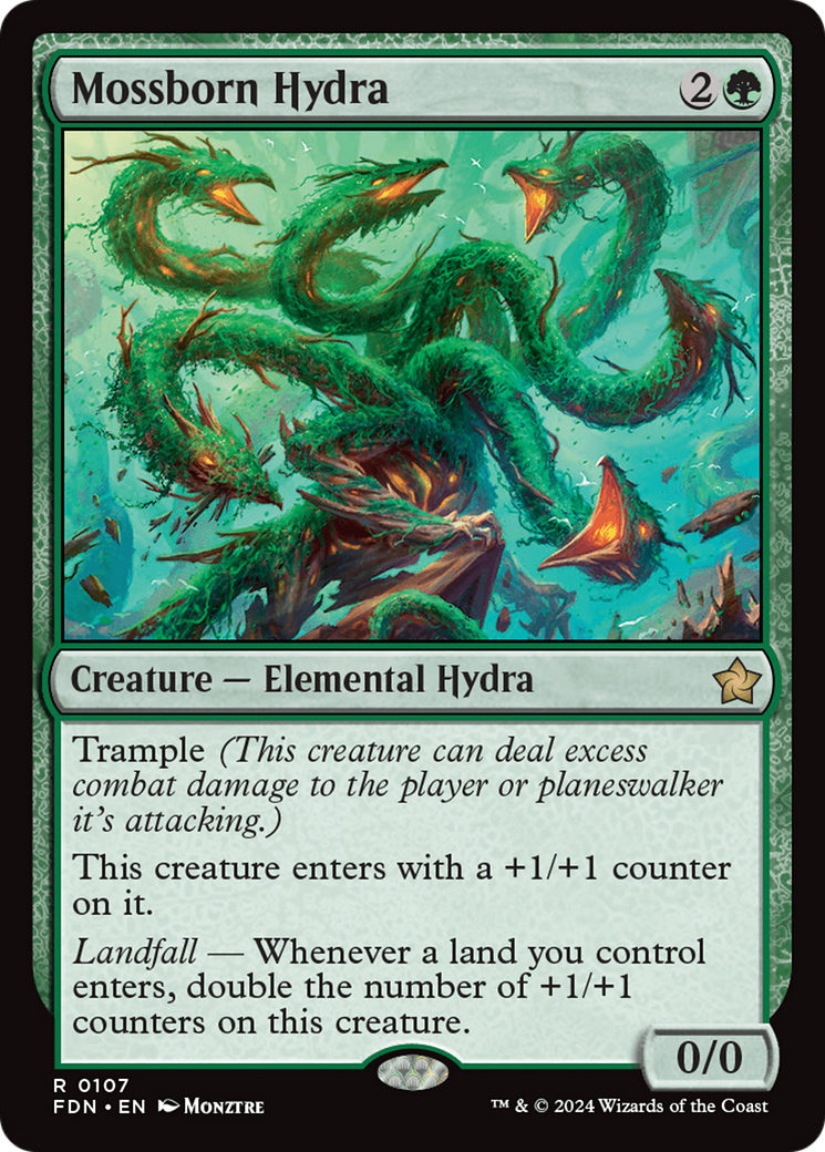 Mossborn Hydra (FDN-107) - Foundations Foil [Rare]