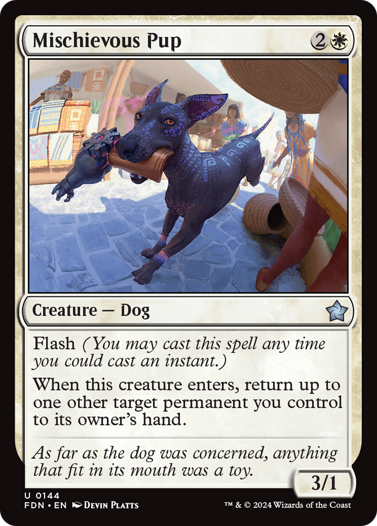 Mischievous Pup (FDN-144) - Foundations Foil [Uncommon]