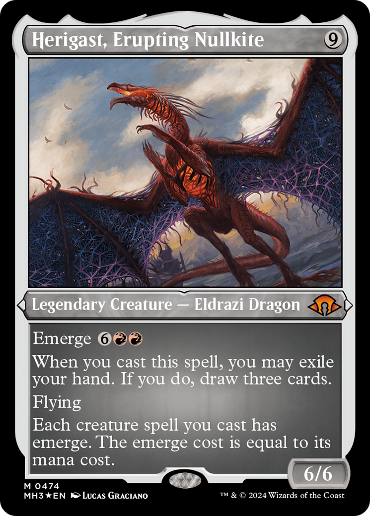 Herigast, Erupting Nullkite (MH3-474) - Modern Horizons 3 Etched Foil [Mythic]