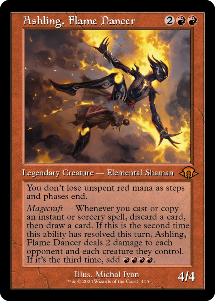 Ashling, Flame Dancer (MH3-415) - Modern Horizons 3 Foil [Mythic] Retro Frame