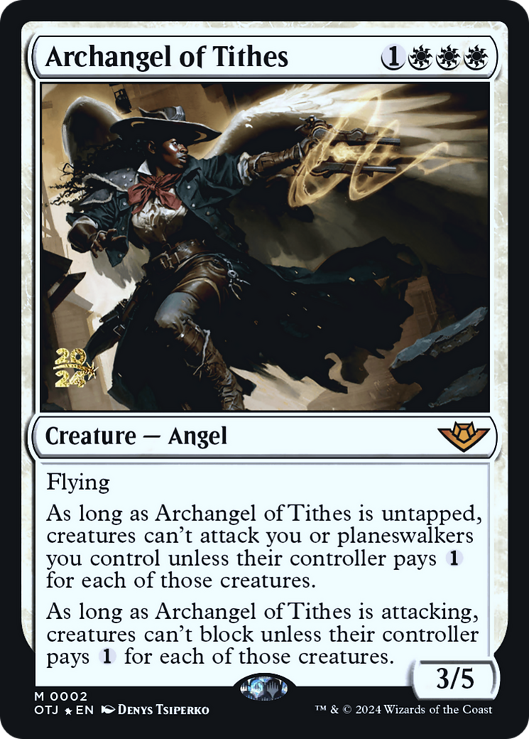 Archangel of Tithes (POTJ-02S) - Outlaws of Thunder Junction Promos Foil [Mythic]