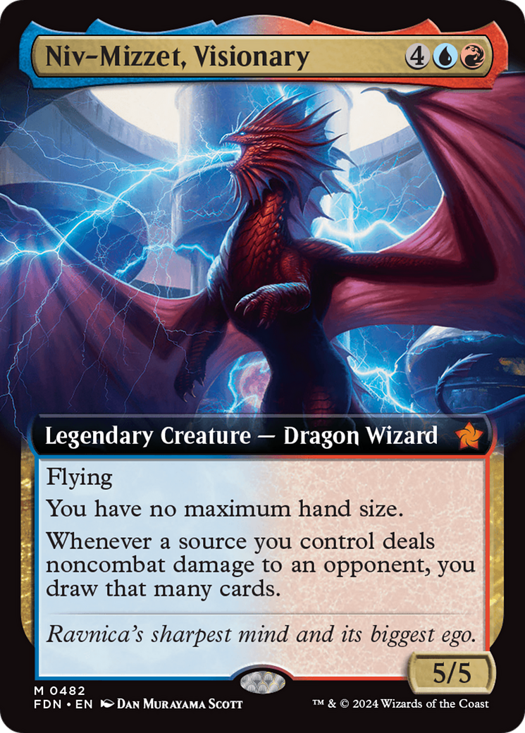 Niv-Mizzet, Visionary (FDN-482) - Foundations: (Extended Art) Foil [Mythic]